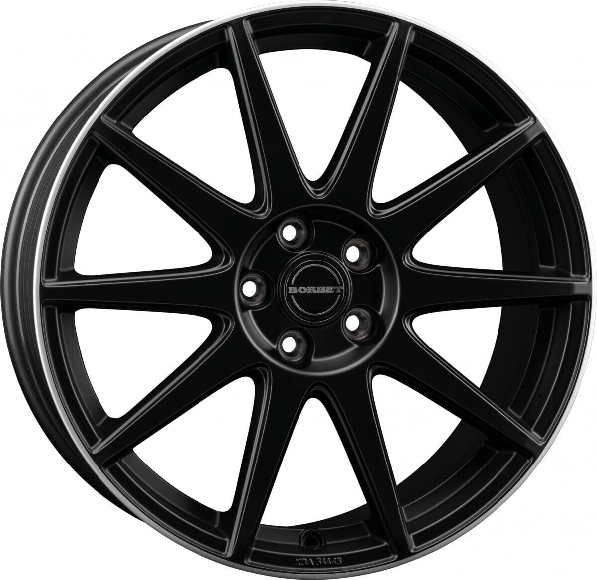 Колесный диск литой Borbet GTX black rim polished matt 8x19 ET53 - LK5/114.3 ML72.5