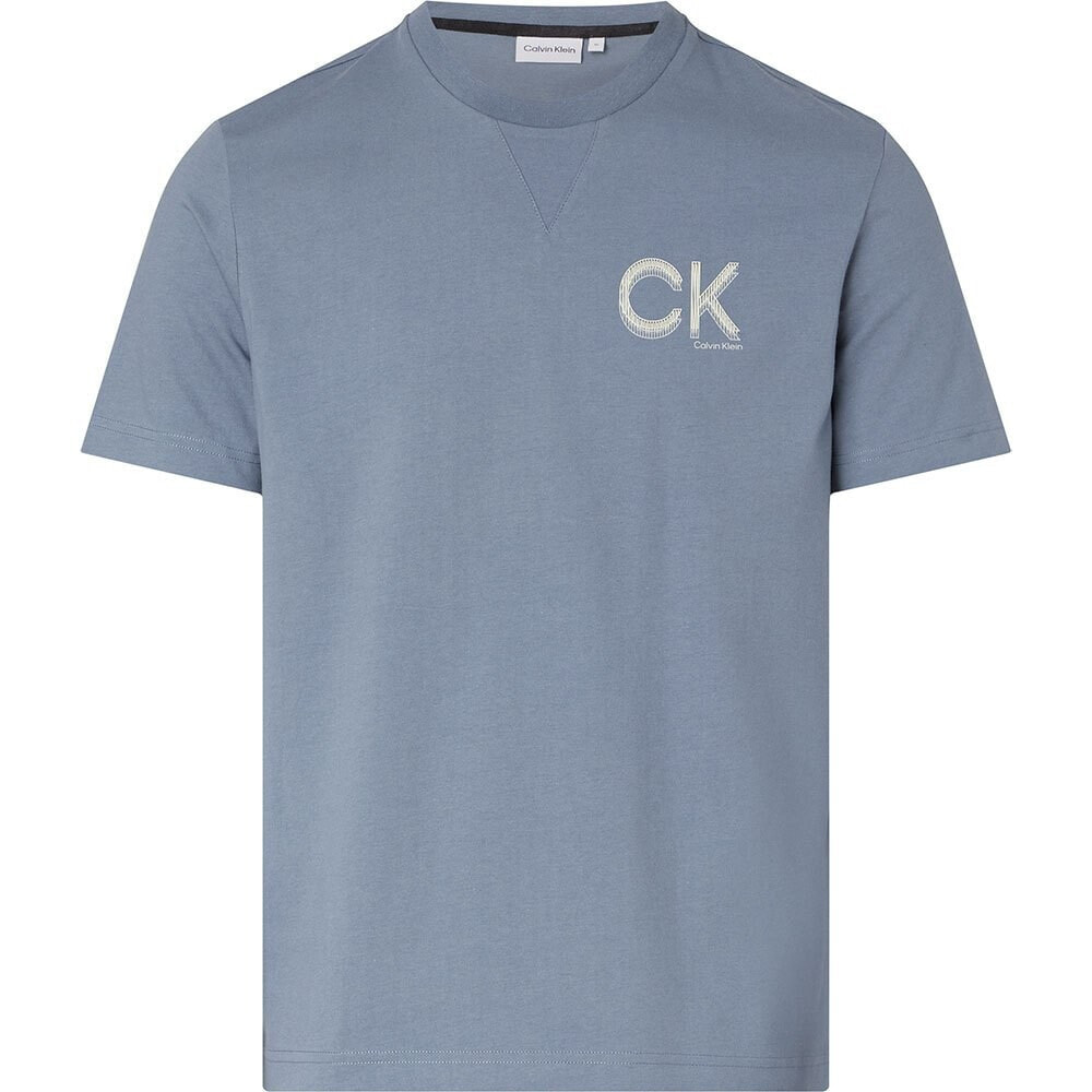 CALVIN KLEIN Striped Chest Logo Short Sleeve T-Shirt