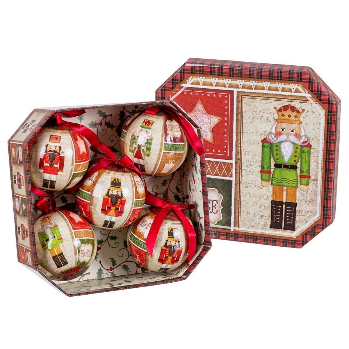 Christmas Baubles Multicolour Paper Polyfoam Nutcracker 7,5 x 7,5 x 7,5 cm (5 Units)