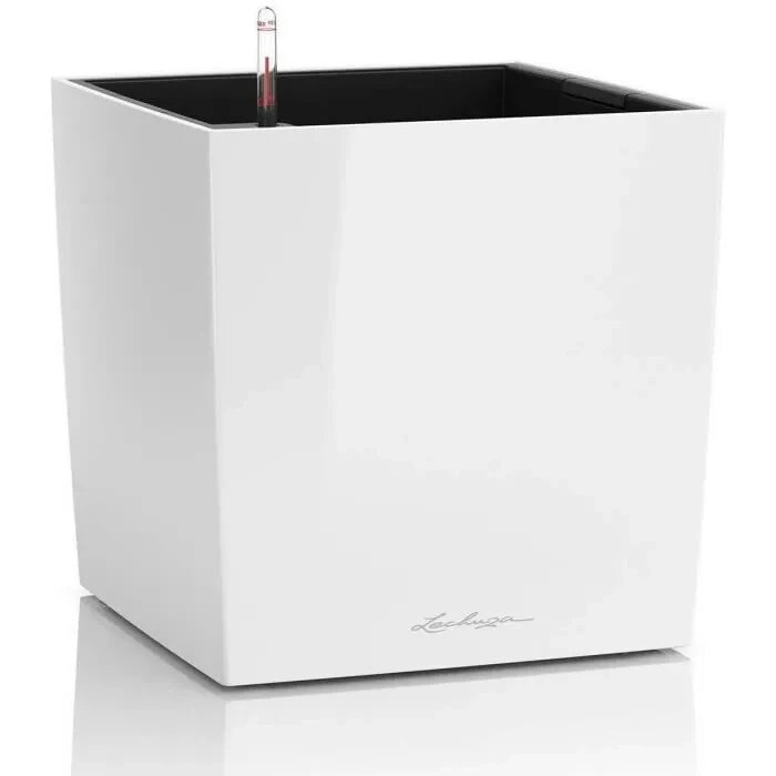 Blumentopf - LEC - Cube Premium 50 - glnzend wei - witterungs- und UV-bestndig