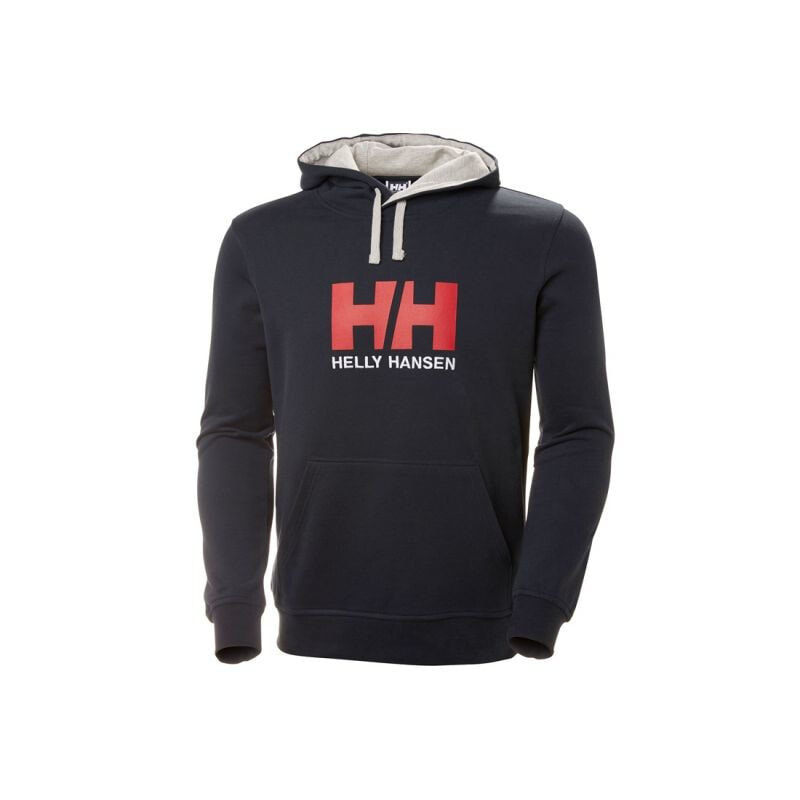 Мужское худи с капюшоном спортивное черное с логотипом Helly Hansen Logo Hoodie M 33977-597