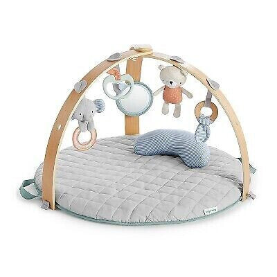 Ingenuity Cozy Spot Reversible Duvet Activity Gym with Wooden Toy Bar - Loamy