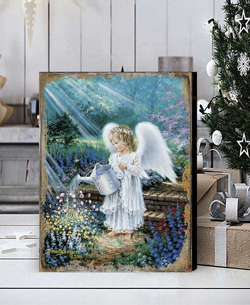 Designocracy hodes An Angel's Gift Wood Handcrafted Wall Home Decor, 12