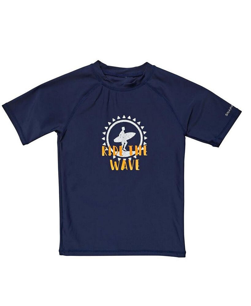 Snapper Rock toddler, Child Boys Ride the Wave Navy SS Rash Top