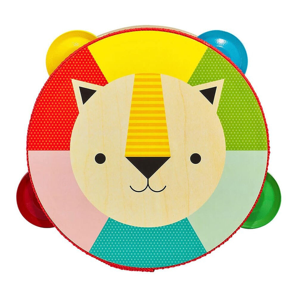 PETIT COLLAGE Kaleidoscope Lion Wooden Tambourine