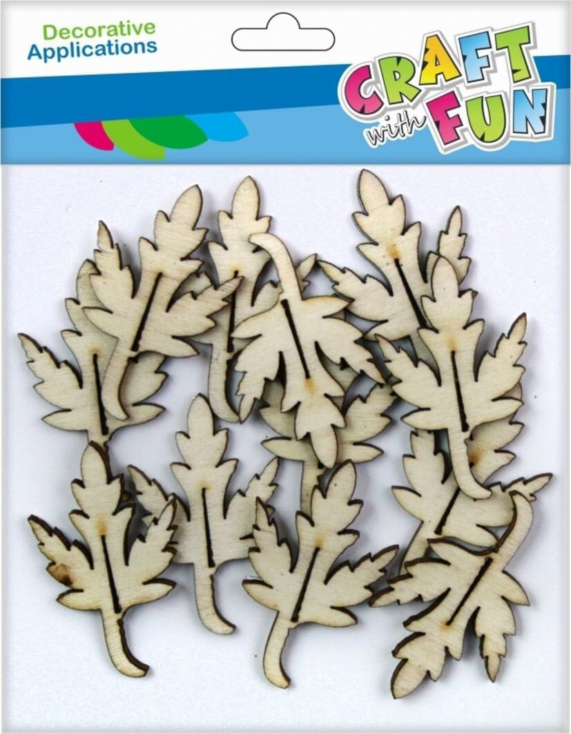 Декоративный элемент или материал для детского творчества Craft with Fun CF OZDOBA DEK DREW SPRZYL LISC 12SZT 12/432