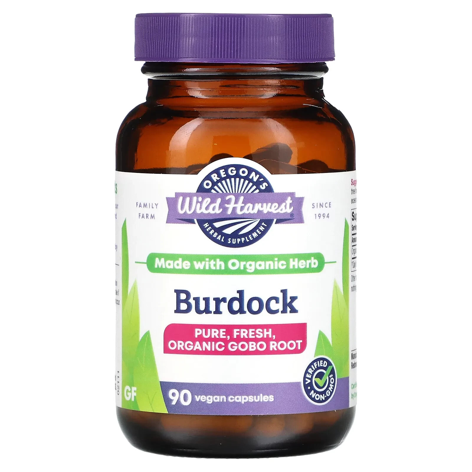 Burdock, 90 Vegan Capsules