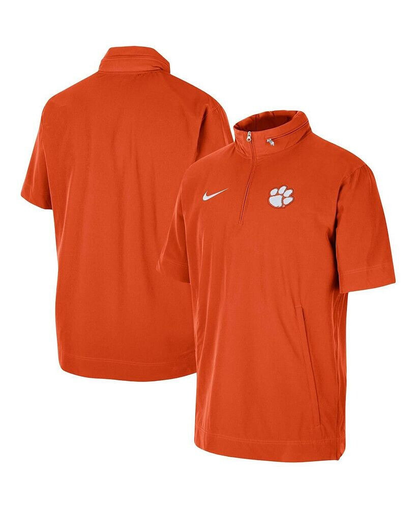 Nike men's Orange Clemson Tigers Coaches Half-Zip Short Sleeve Jacket