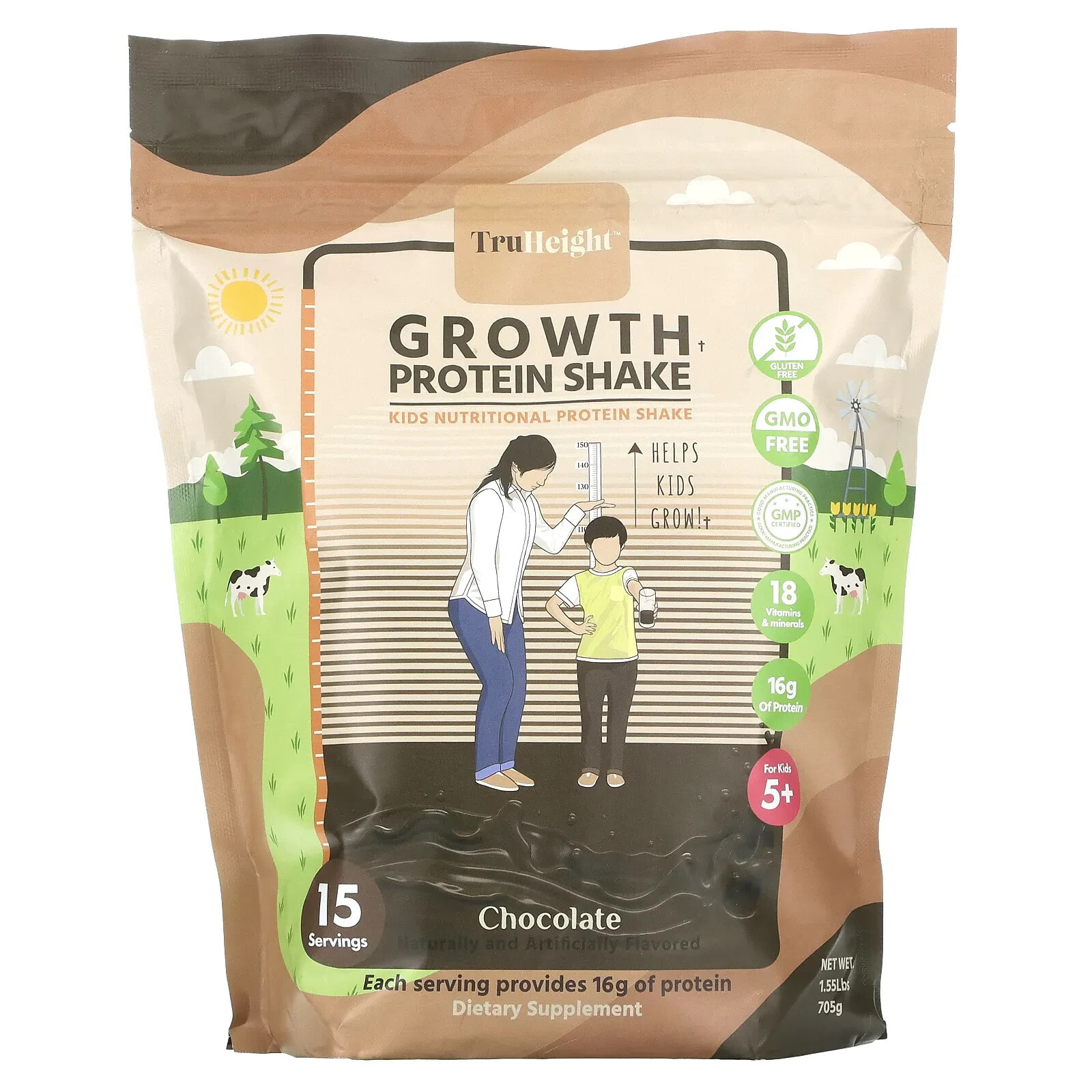 Kid's Growth Protein Shake, For Kids 5+, Chocolate, 1.6 lbs (720 g)