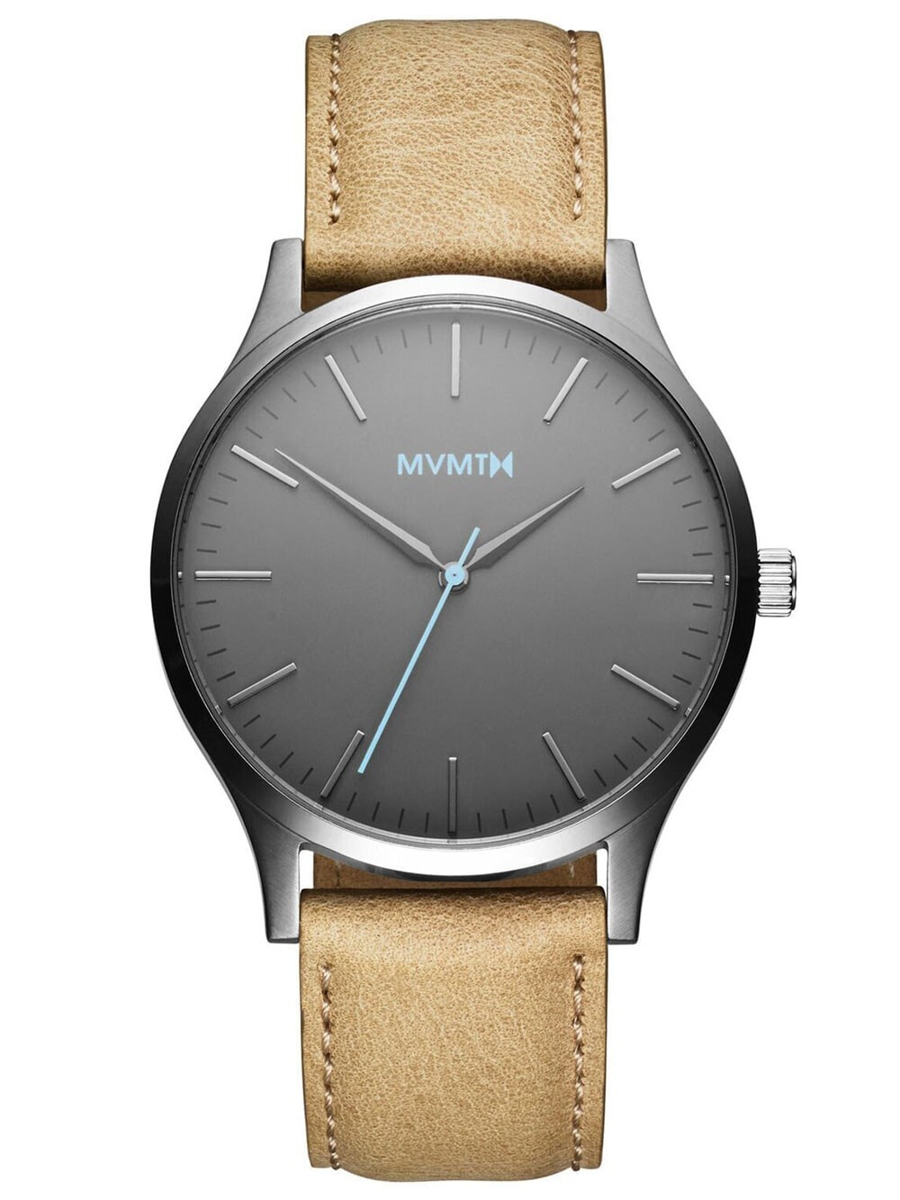 Мужские наручные часы с бежевым кожаным ремешком  MVMT MT01-GML 40 Series Gunmetal Sandstone Mens 40mm 3ATM