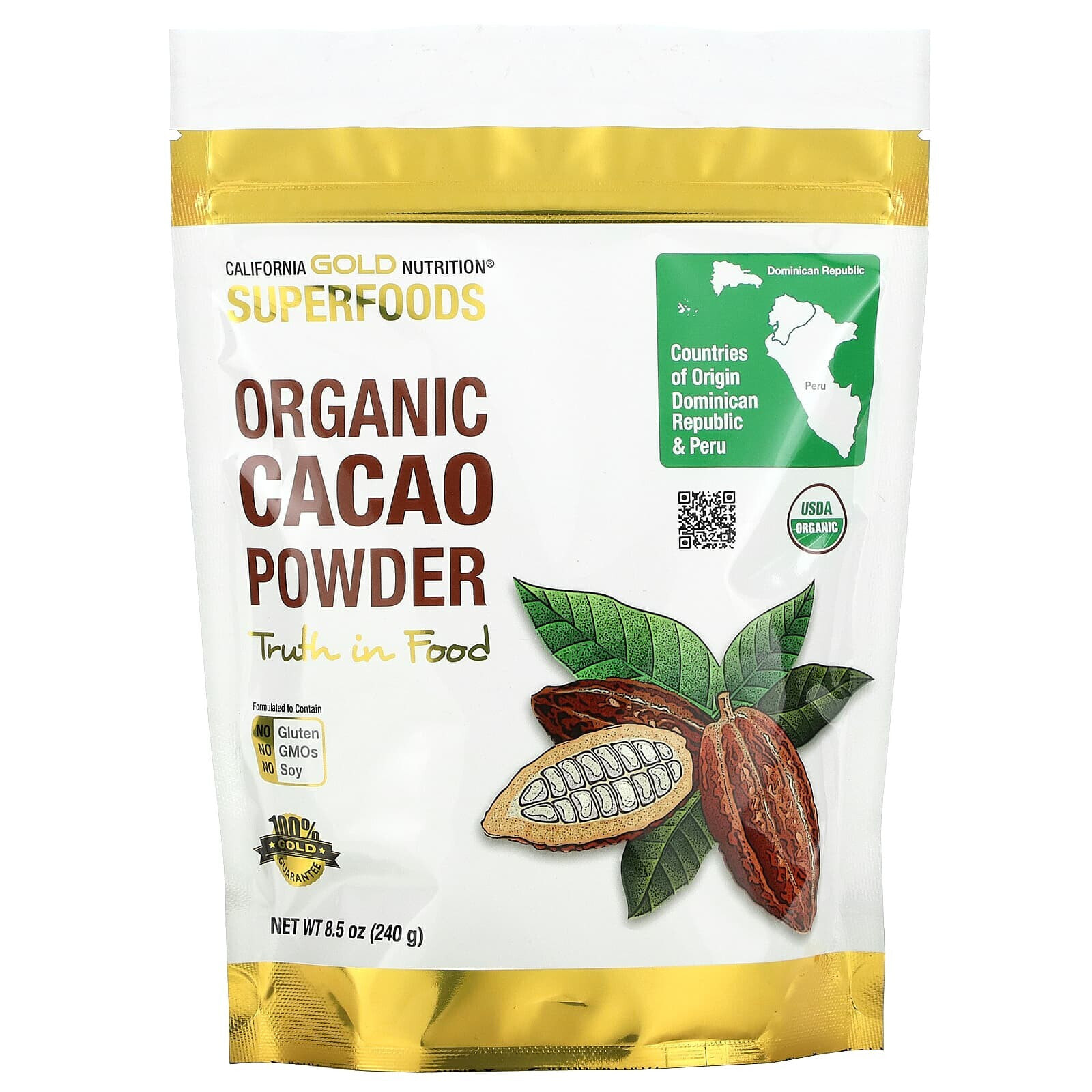 Superfoods, Organic Cacao Powder, 8.5 oz (240 g)