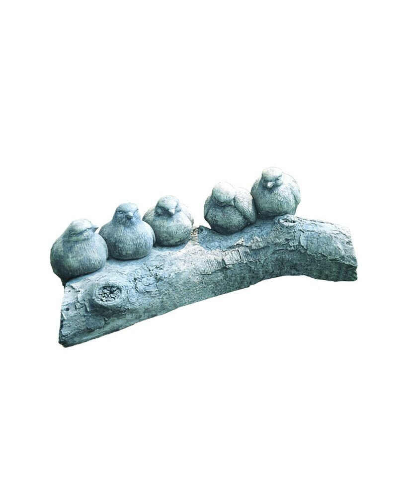 Campania International birds on A Log Garden Statue