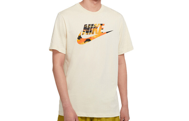 Nike 经典大钩圆领短袖T恤 男款 杏色 / Футболка Nike T CU8915-238