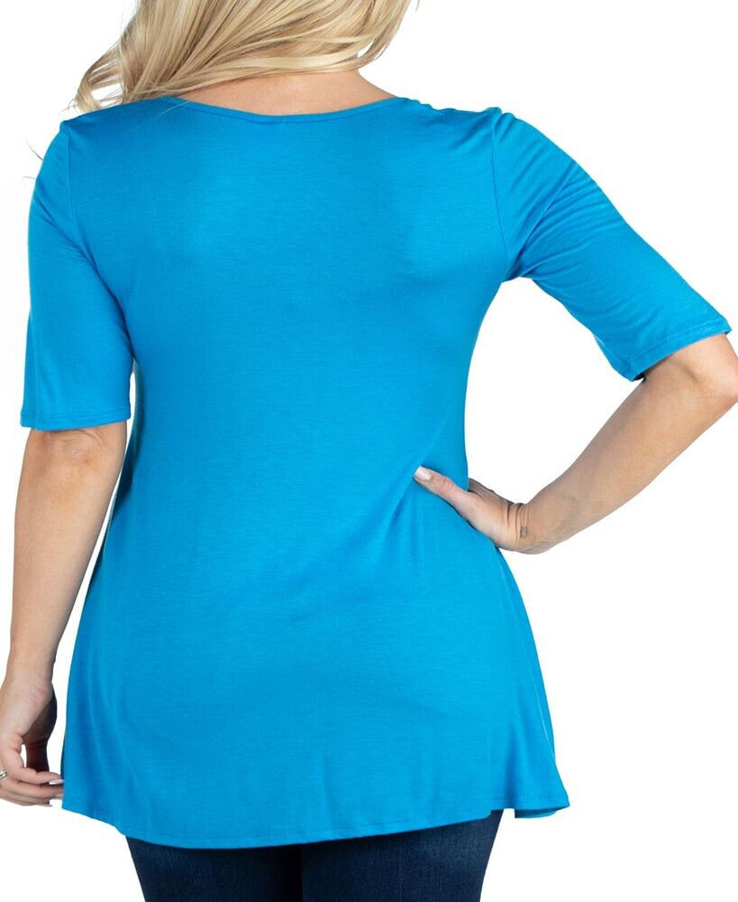 Elbow Sleeve Swing Tunic Top For Women – 24seven Comfort Apparel