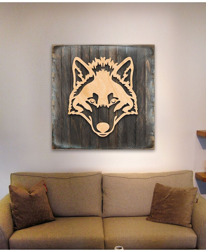 Designocracy wolf Wood Block Celtic Wolf