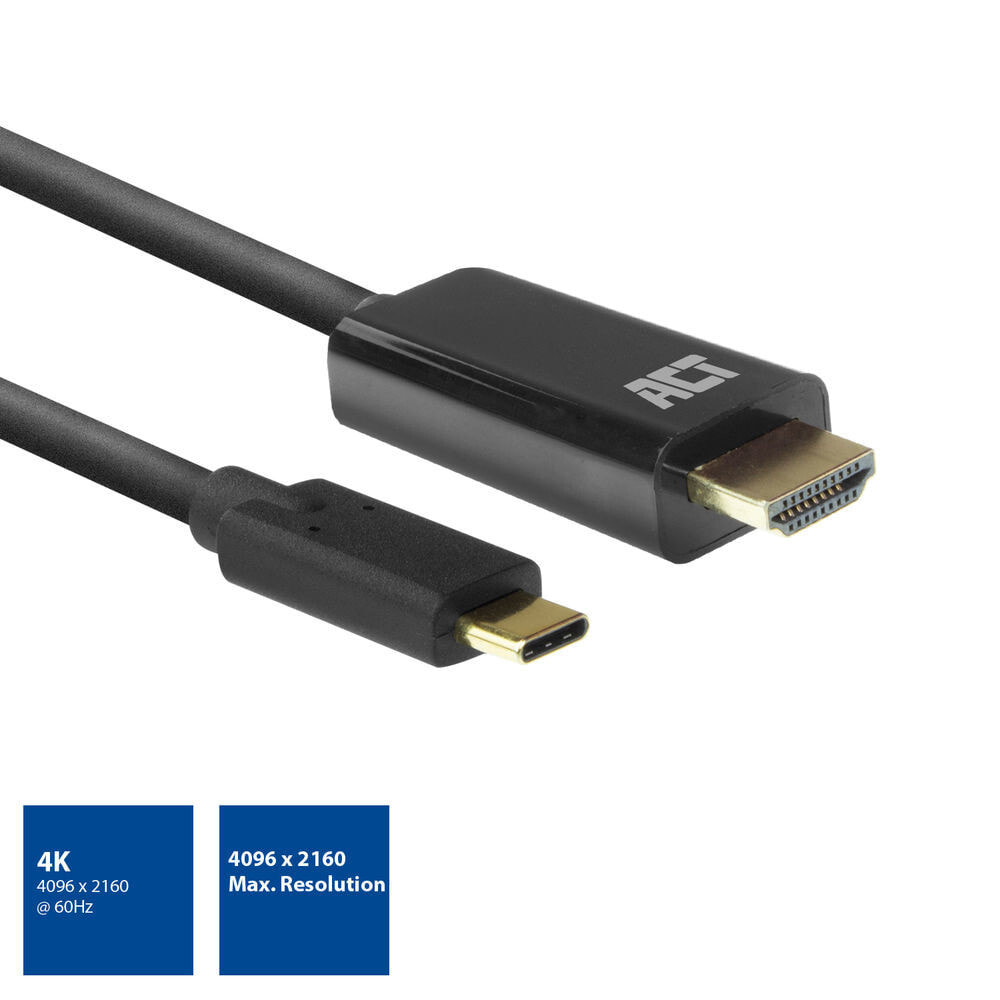 ACT AC7315 видео кабель адаптер 2 m USB Type-C HDMI Тип A (Стандарт) Черный  — купить недорого с доставкой, 3456847