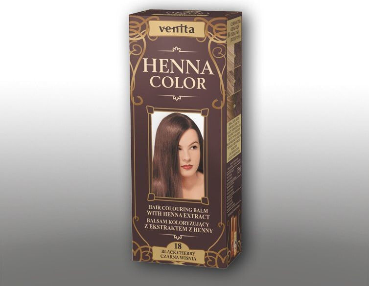 Venita Henna Color Colouring Balm  18 Black Cherry  Оттеночный бальзам с хной, оттенок  черная вишня 75 мл