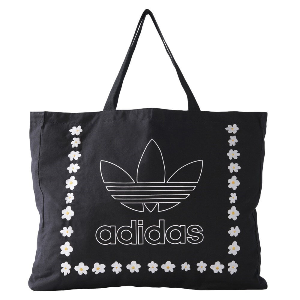 Женская сумка шоппер объемная черная с логотипом adidas