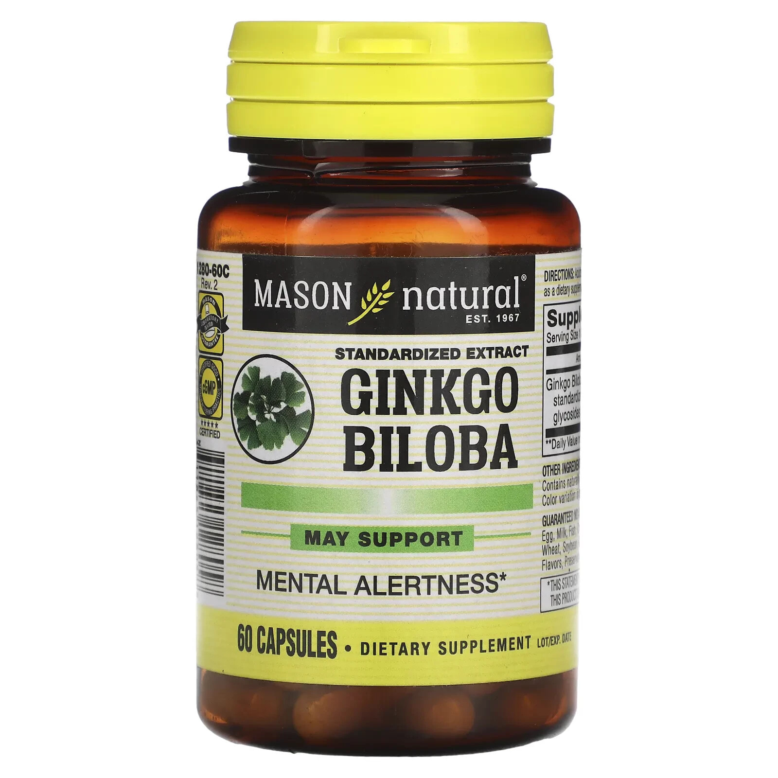 Whole Herb Ginkgo Biloba, 60 Capsules