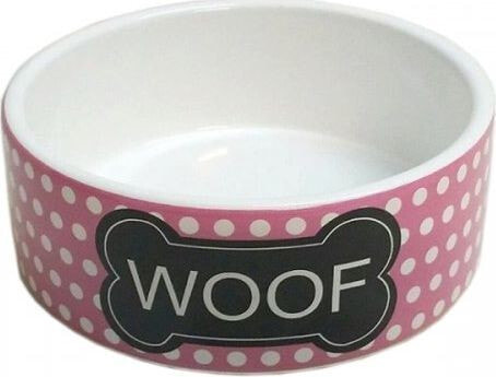 Yarro International Miska Ceramiczna Dla Psa Woof Różowa 13x4.5
