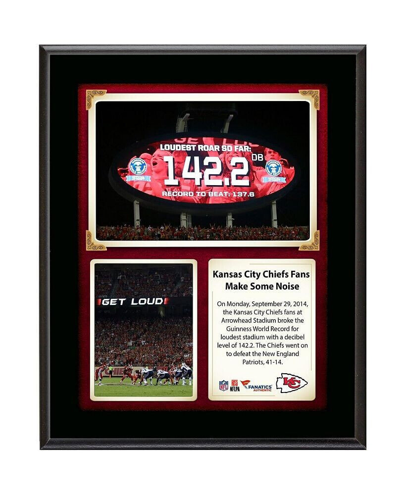 Fanatics Authentic kansas City Chiefs Fans Break The Guinness Book of World Record For Loudest Stadium vs. New England Patriots 10.5'' x 13'' Sublimated Plaque
