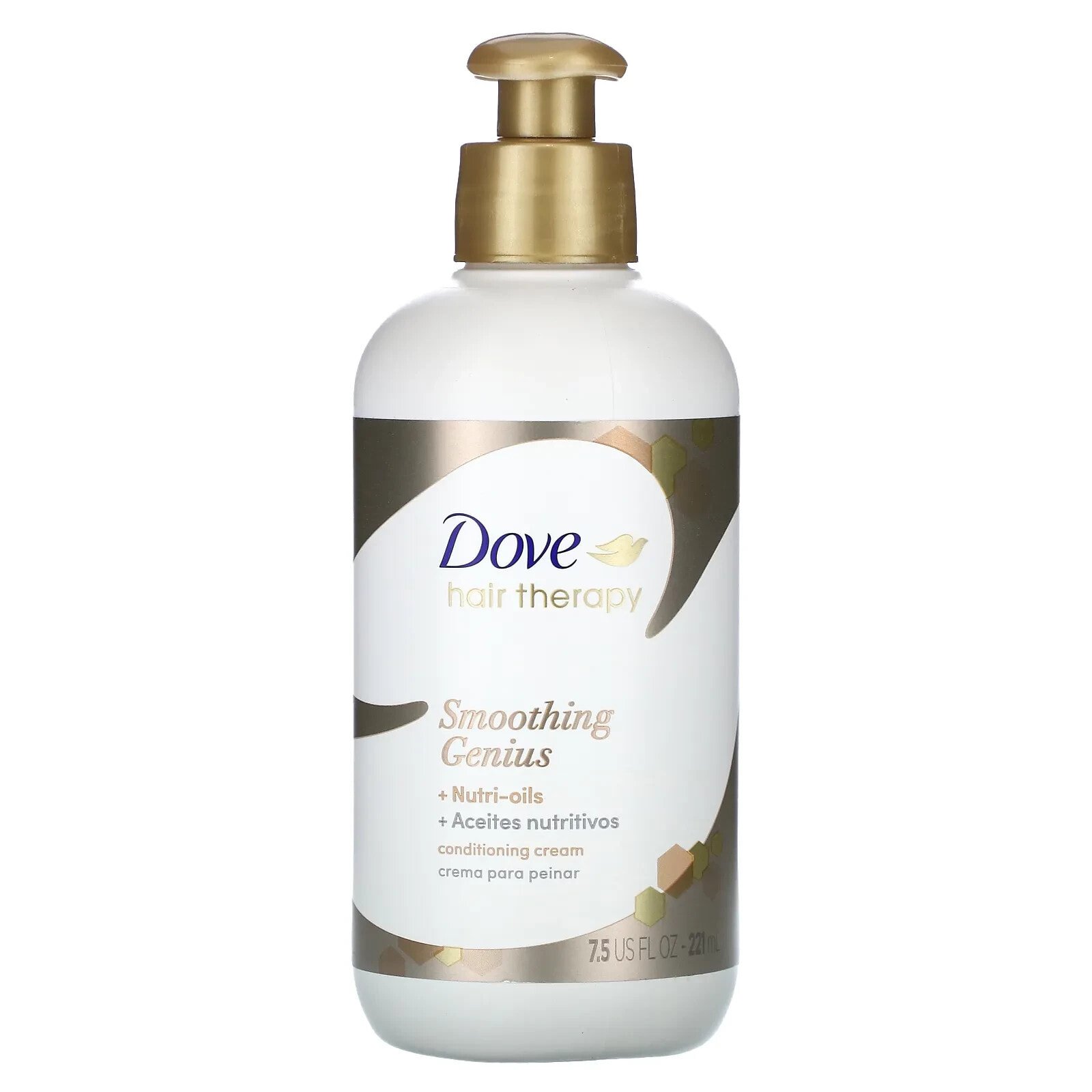 Dove, Hair Therapy, разглаживающий крем-кондиционер Genius, 221 мл (7,5 жидк. Унции)