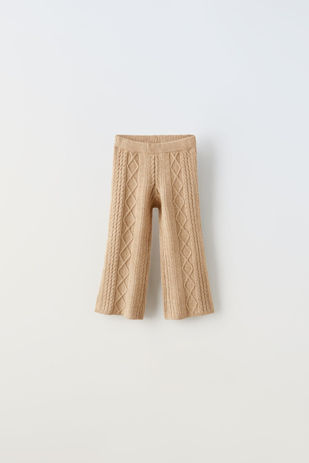Cable-knit flared leggings