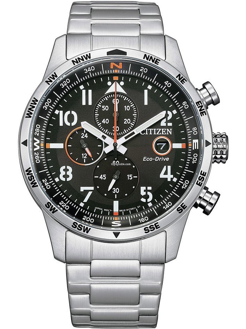 Мужские наручные часы с серебряным браслетом Citizen CA0790-83E Eco-Drive Chronograph 43mm 10ATM