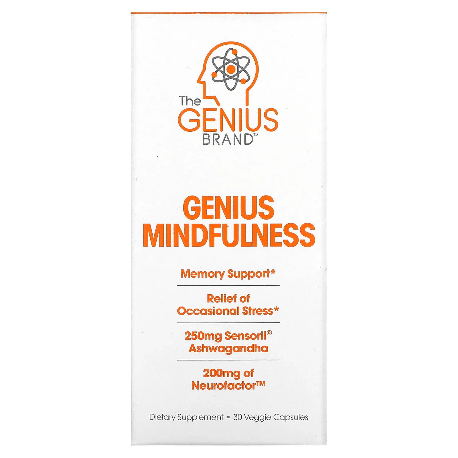 The Genius Brand, Genius Mindfullness, 30 Veggie Capsules