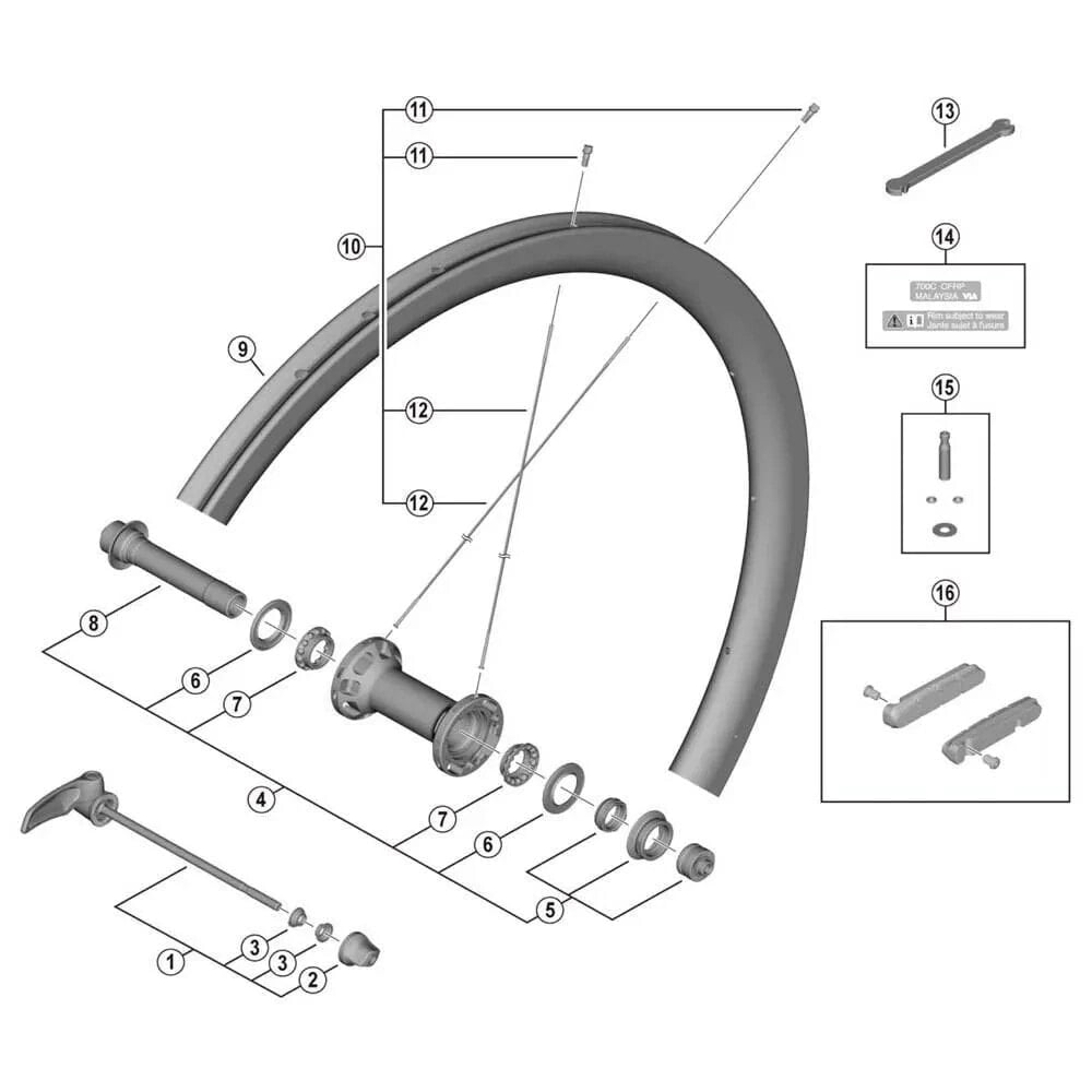 SHIMANO WH-R9200-C50-TU-F Hub Bearing