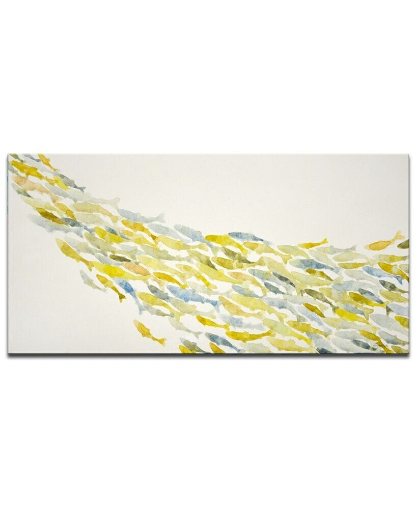 'Yellow Wave' Canvas Wall Art, 18x36