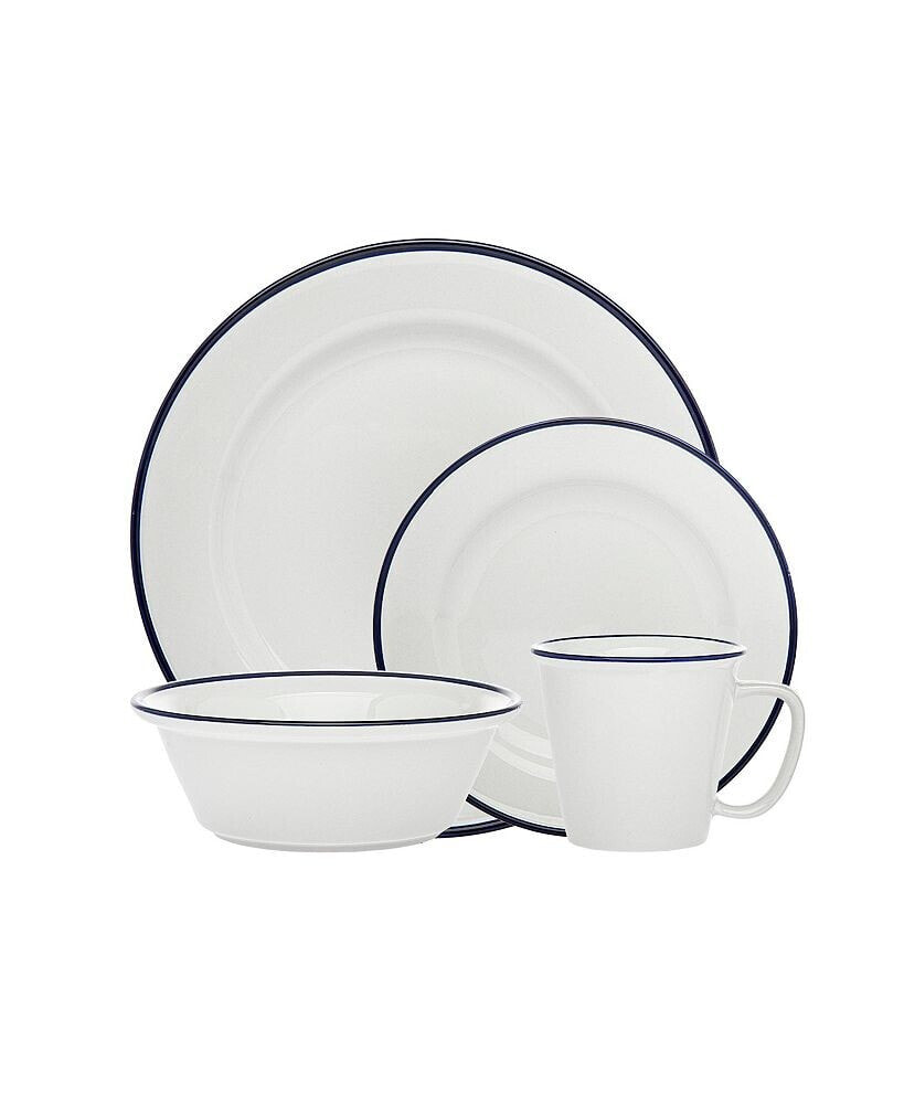 Bistro Blue Band 16-PC Porcelain Dinnerware Set