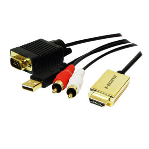 LogiLink CV0052A видео кабель адаптер 2 m HDMI VGA (D-Sub) + RCA Черный