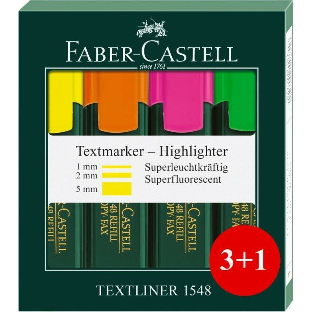 Highlighter Faber-Castell 4 Pieces (65 Units)