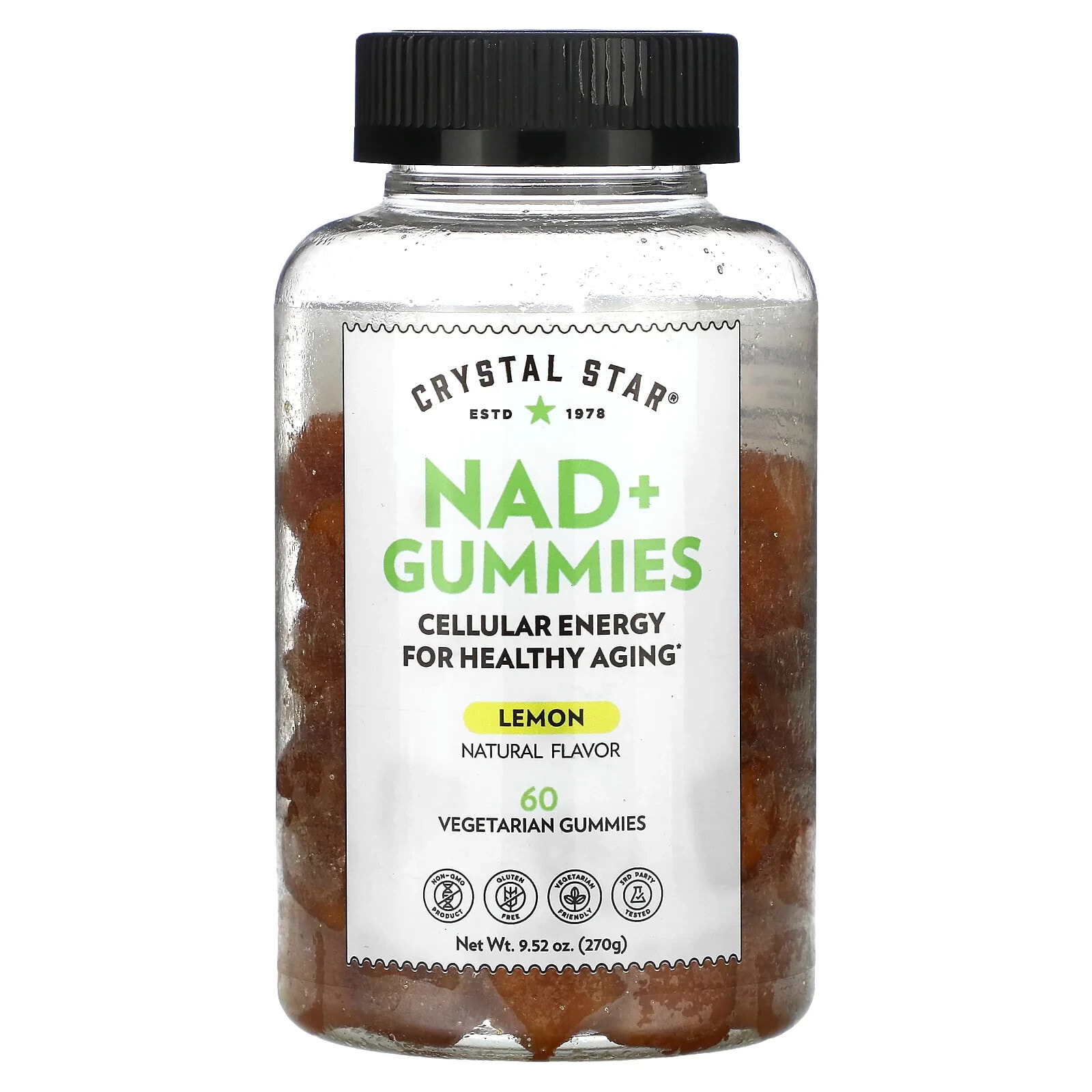 NAD+ Gummies, Lemon, 60 Vegetarian Gummies