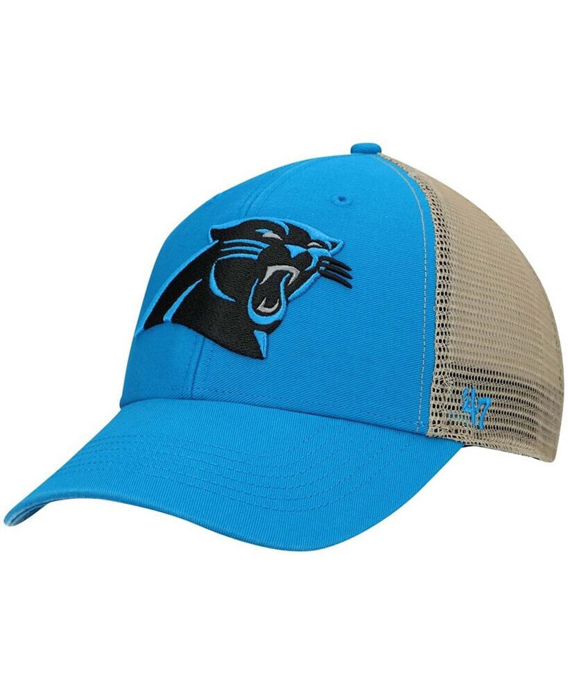 '47 Brand men's Blue, Natural Carolina Panthers Flagship MVP Trucker Snapback Hat