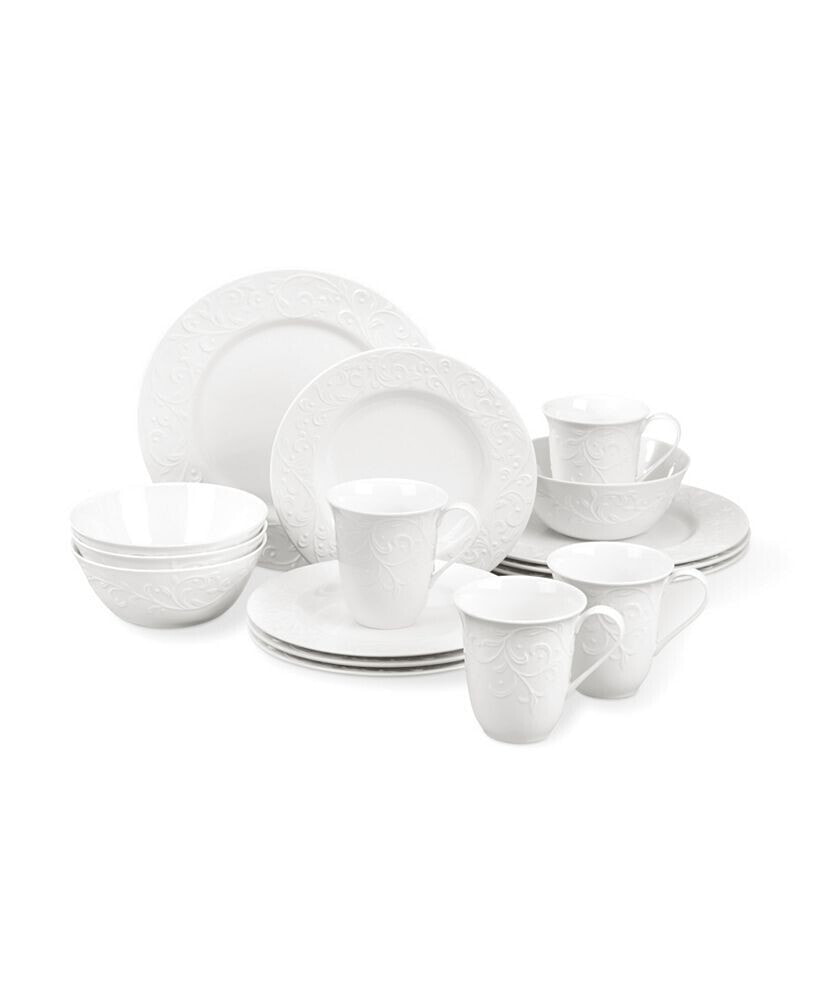 Lenox opal Innocence Carved 16 Pc. Dinnerware Set, Service for 4