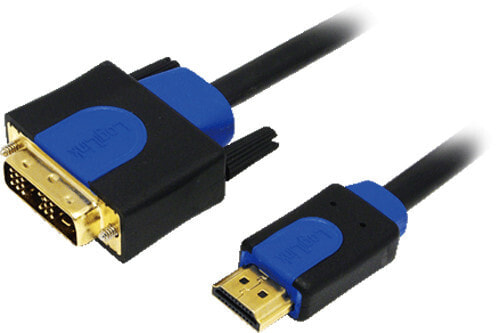 LogiLink CHB3110 видео кабель адаптер 10 m HDMI DVI-D Черный, Синий