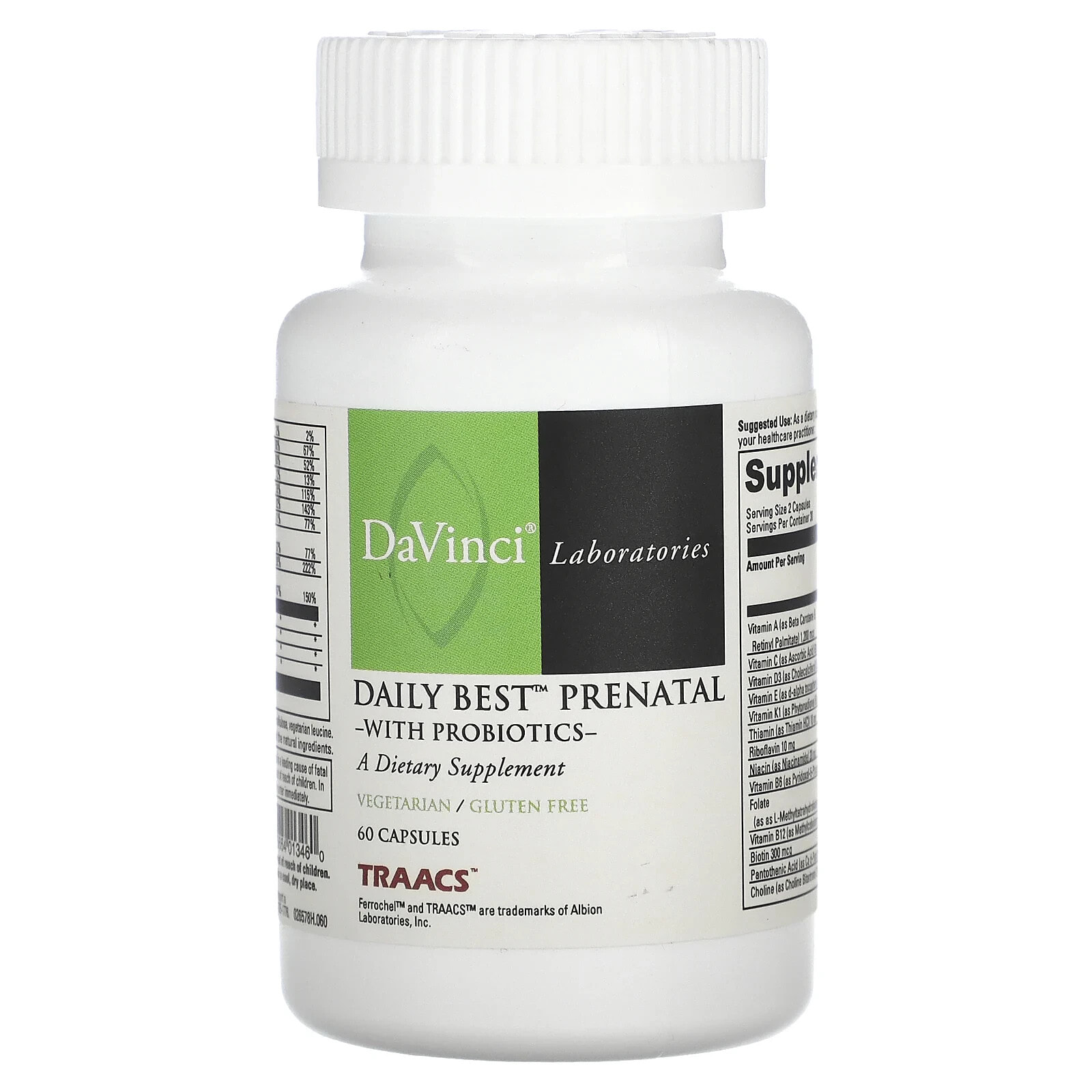 DaVinci Laboratories of Vermont, Daily Best Prenatal with Probiotics , 60 Capsules