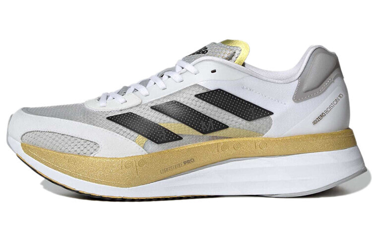 adidas Adizero Boston 10 减震耐磨防滑 低帮 跑步鞋 男款 白黑金 / Кроссовки adidas Adizero Boston 10 GY4929