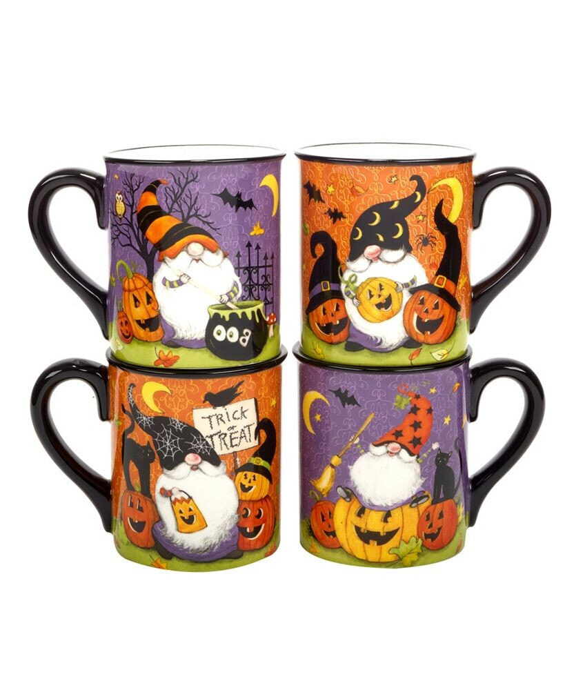 Certified International halloween Gnomes Mugs Set, 4 Pieces