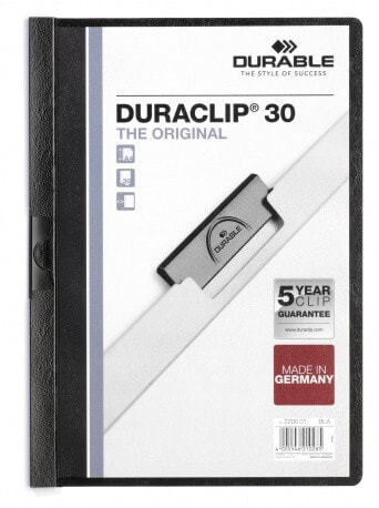 Durable Duraclip 30 обложка с зажимом Черный, Прозрачный ПВХ 220001