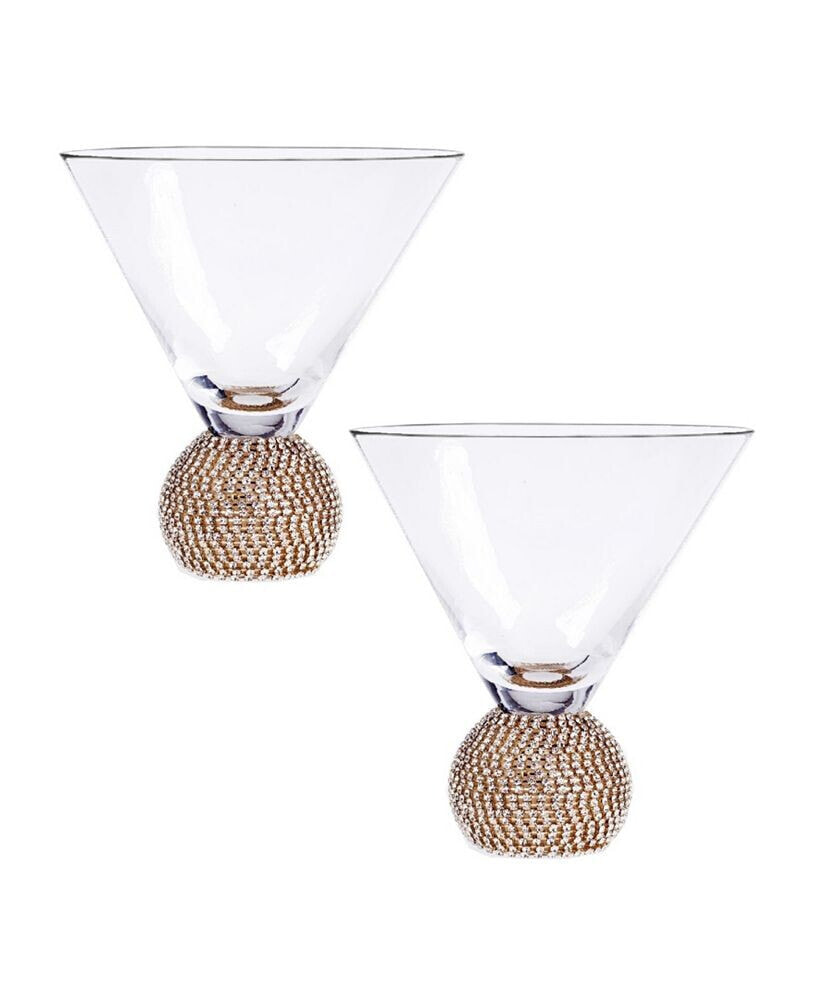 Qualia Glass bling Martini Barware, Set of 2