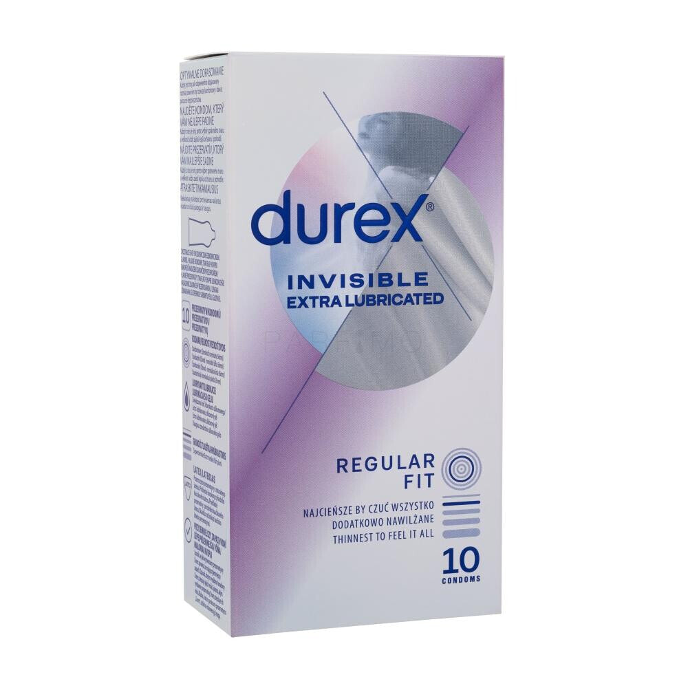 Durex Invisible Extra Lubricated 10 St. kondom für Herren Kondom 10 St.