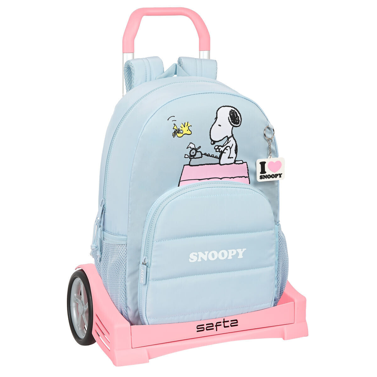 School Rucksack with Wheels Snoopy Imagine Blue 30 x 46 x 14 cm