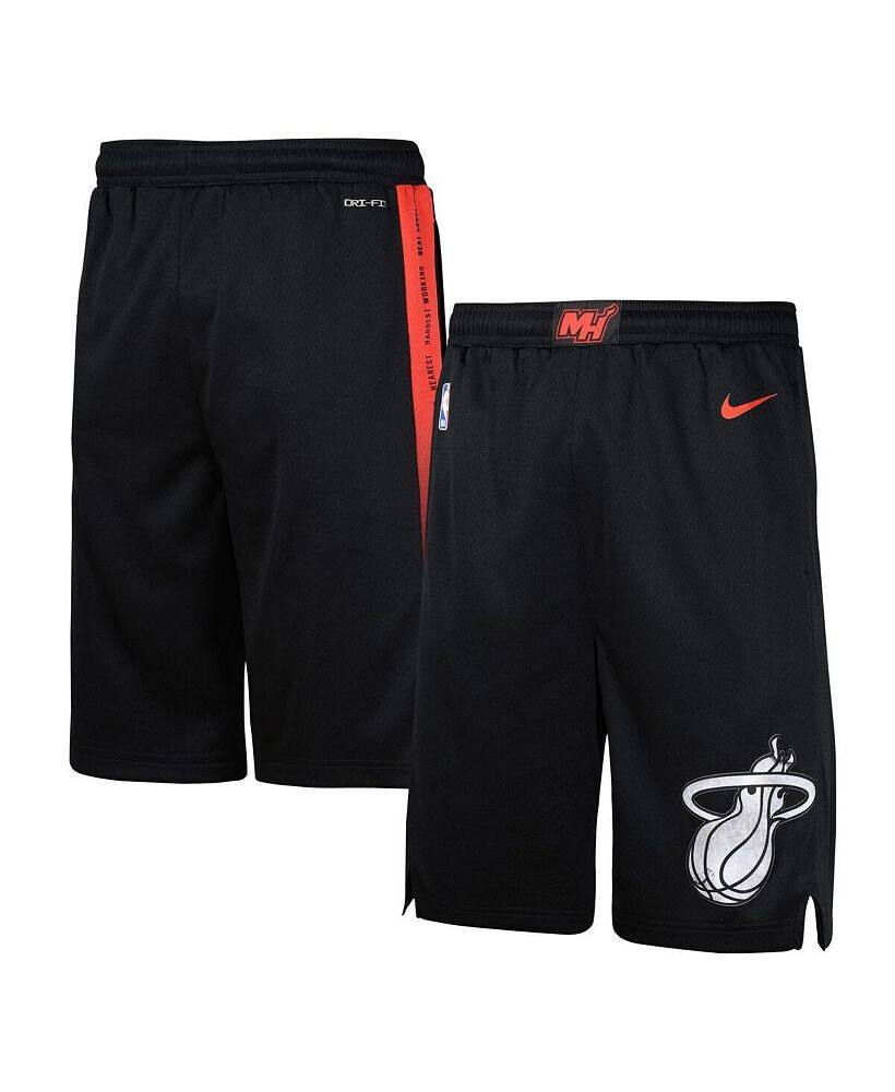 Nike big Boys Black Miami Heat 2023/24 City Edition Swingman Performance Shorts