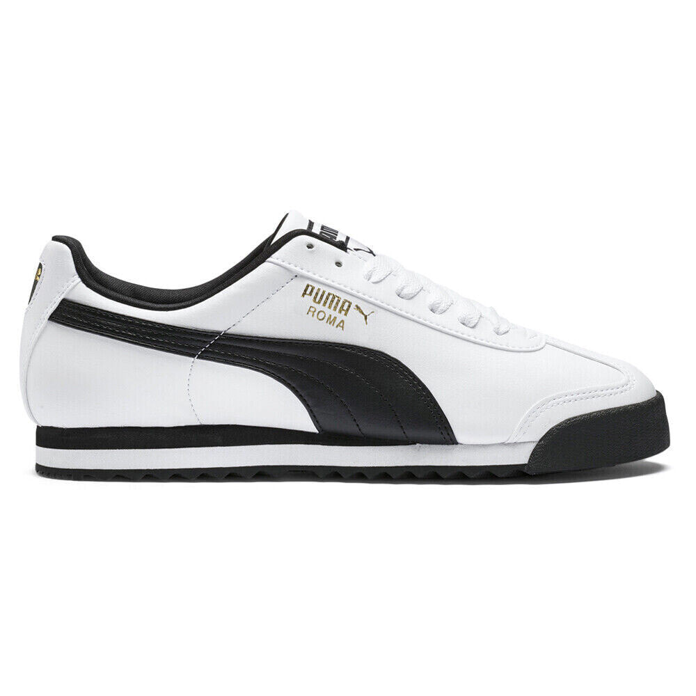 Puma Roma Basic Lace Up Mens White Sneakers Casual Shoes 35357204