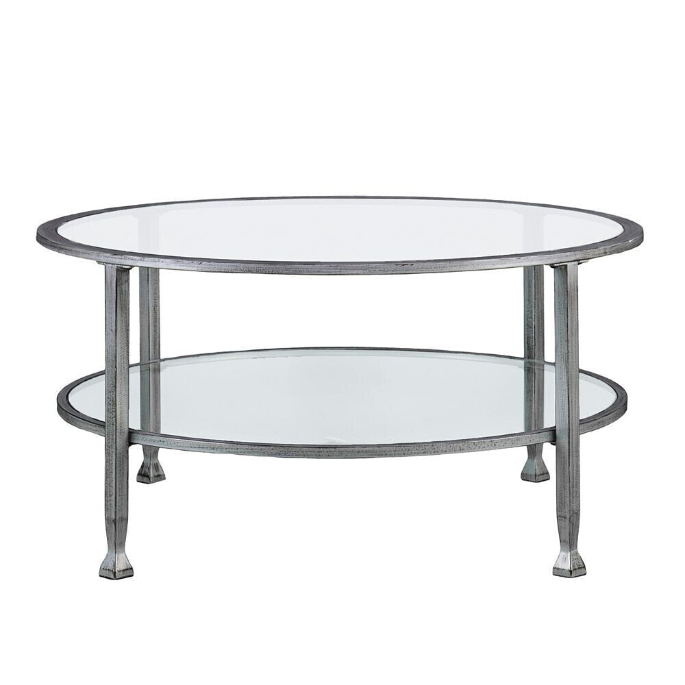 Southern Enterprises brookford Metal and Glass Round Cocktail Table