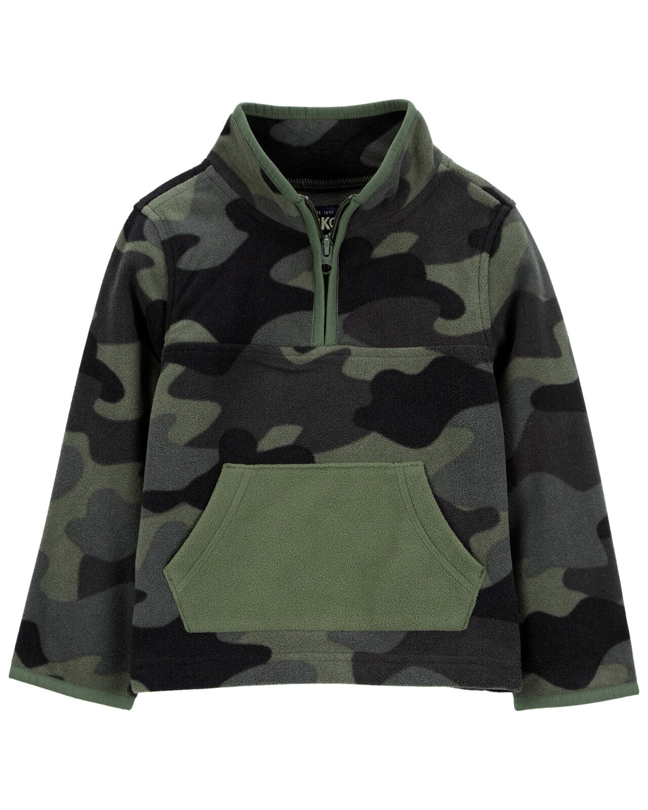 Baby Camo Print Quarter-Zip Microfleece Pullover