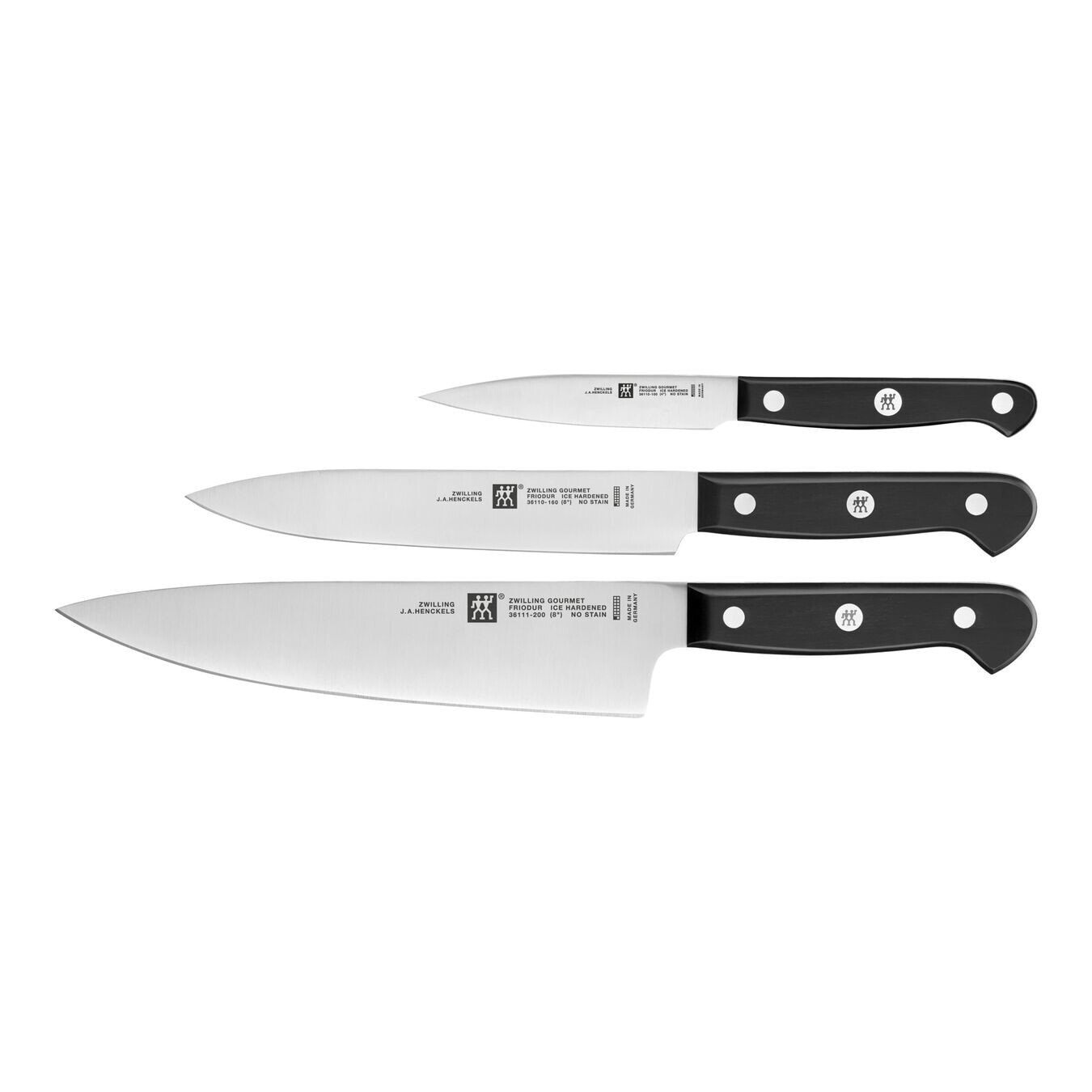 Zwilling Gourmet - Knife set - Steel - Plastic - Stainless steel - Black - Ergonomic